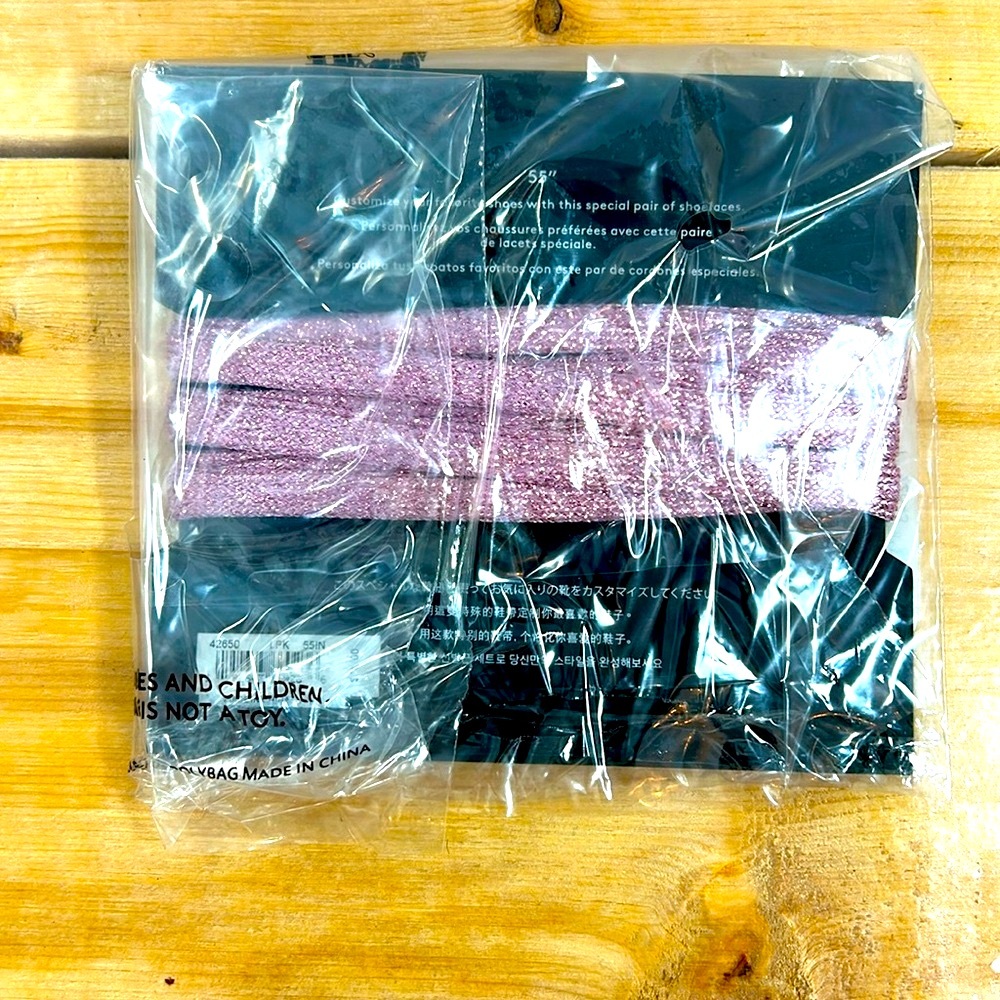 Coach Pink Glitter Shoelaces New - Picture 2 of 3